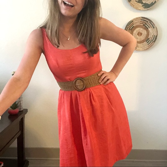 *SOLD* Nine West sleeveless a line salmon orange - Picture 1 of 10